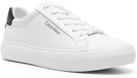 Calvin Klein logo-debossed leather snekaers White