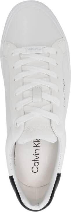 Calvin Klein logo-debossed leather snekaers White