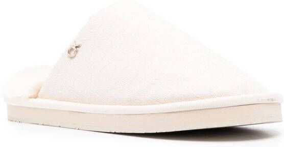 Calvin Klein logo-jacquard lined slippers Neutrals
