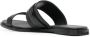Calvin Klein logo-lettering flat leather sandals Black - Thumbnail 3