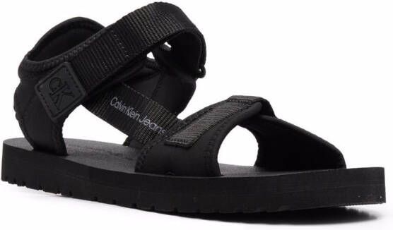 Calvin Klein logo-patch touch-strap sandals Black