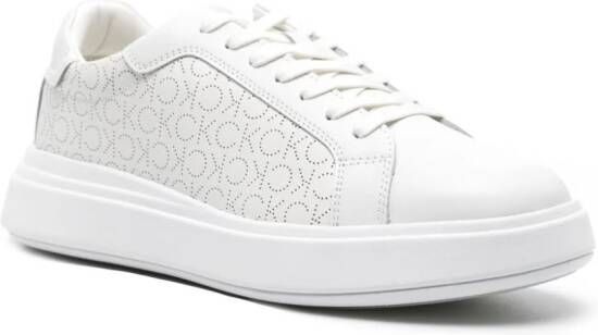 Calvin Klein logo-perforated leather sneakers White