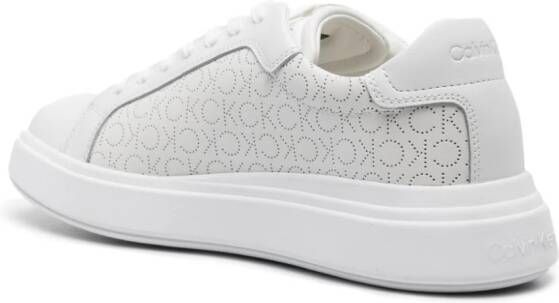 Calvin Klein logo-perforated leather sneakers White