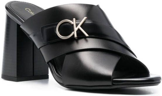 Calvin Klein logo-plaque 95mm mules Black