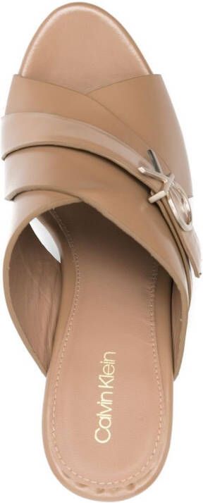 Calvin Klein logo-plaque 95mm mules Neutrals