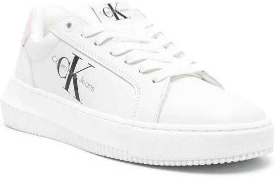 Calvin Klein logo-print lace-up sneakers White