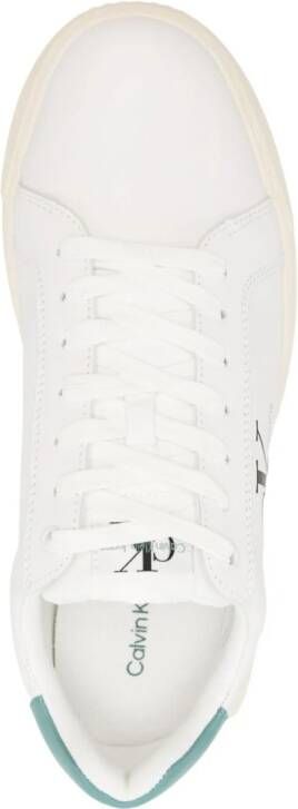 Calvin Klein logo-print leather sneakers White