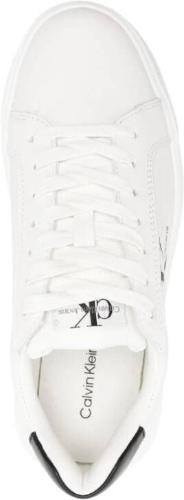Calvin Klein logo-print leather sneakers White
