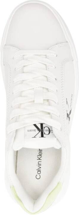 Calvin Klein logo-print leather sneakers White