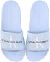 Calvin Klein logo-print round-toe slides Blue - Thumbnail 5