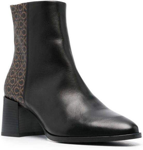 Calvin Klein monogram-print ankle boots Black