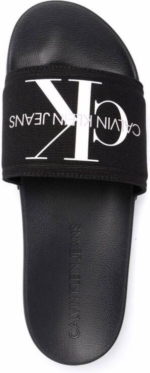 Calvin Klein monogram-print slides Black