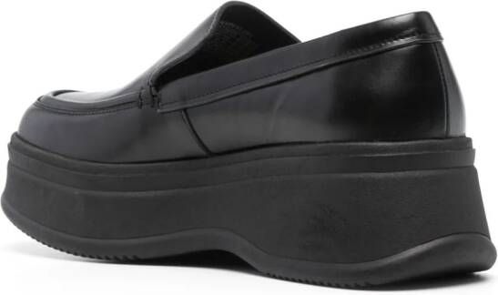 Calvin Klein round-toe leather loafers Black