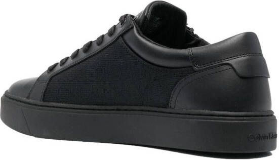 Calvin Klein zip-up leather sneakers Black