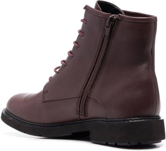 Camper ankle lace-up fastening boots Brown