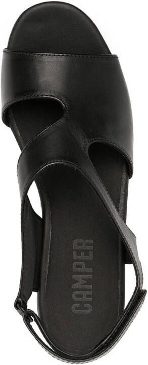 Camper Balloon cut-out leather sandals Black