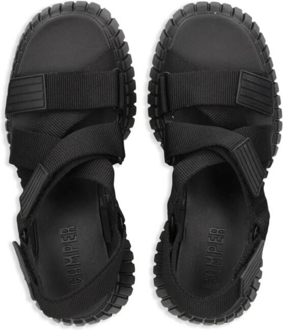 Camper BCN platform touch-strap sandals Black