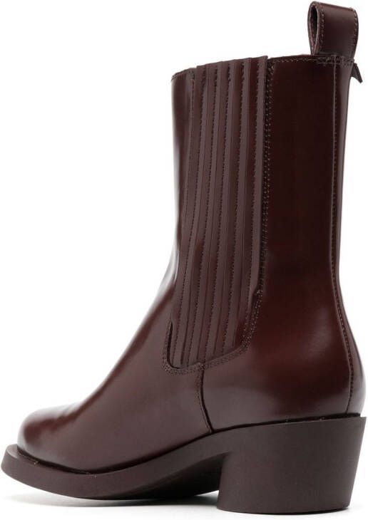 Camper Bonnie 50mm leather ankle boots Brown