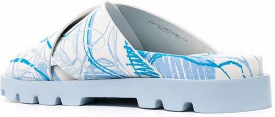 Camper Brutus abstract print sandals Blue