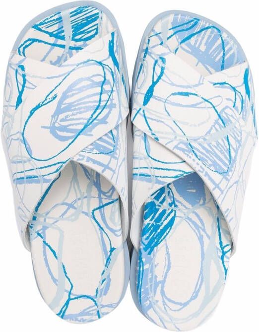 Camper Brutus abstract print sandals Blue