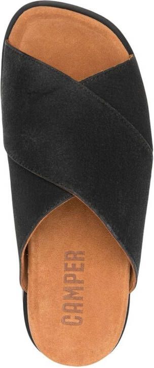 Camper Brutus cross-strap leather sandals Black