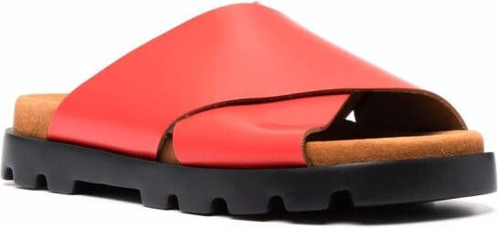 Camper Brutus cross strap sandals Red