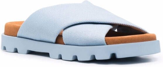 Camper Brutus crossover-strap leather sandals Blue