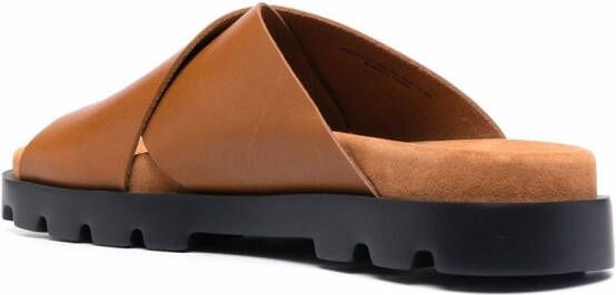 Camper Brutus crossover-strap leather sandals Brown