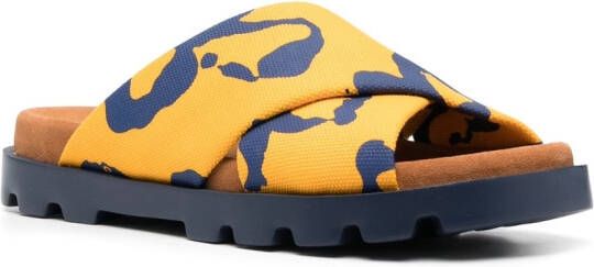 Camper Brutus crossover-strap sandals Yellow