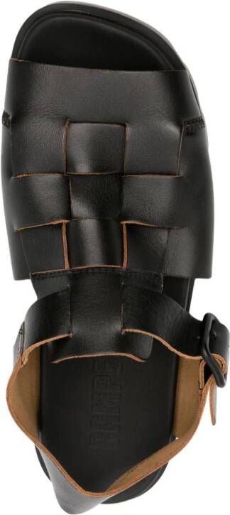Camper Brutus interwoven-design leather sandals Black