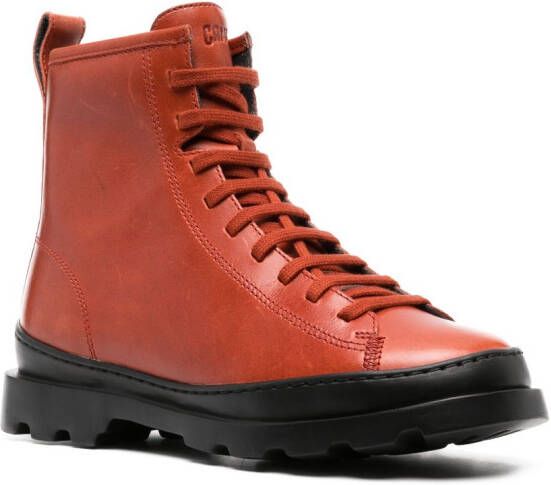 Camper Brutus lace-up ankle boots Orange