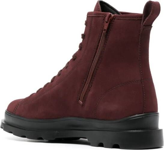 Camper Brutus leather ankle boots Red