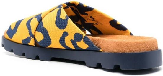 Camper Brutus printed crossover strap sandals Yellow