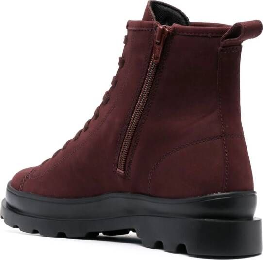 Camper Brutus suede lace-up boots Red