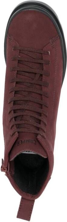 Camper Brutus suede lace-up boots Red