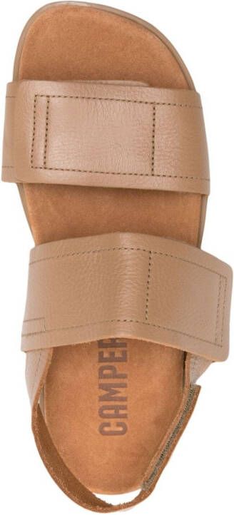 Camper Brutus touch-strap leather sandals Brown