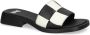 Camper checkerboard-pattern leather slides Black - Thumbnail 2