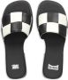 Camper checkerboard-pattern leather slides Black - Thumbnail 4