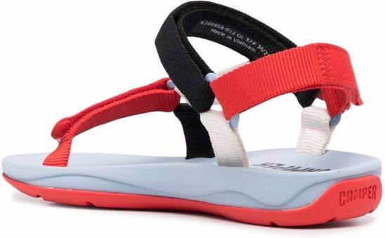 Camper colour-blocked touch strap sandals Red