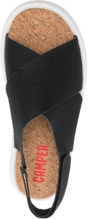 Camper cross-strap chunky sole sandals Black