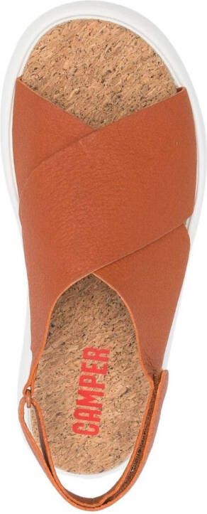 Camper cross-strap chunky sole sandals Orange