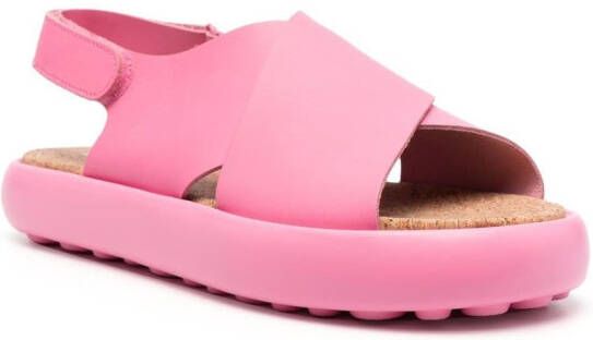Camper cross-strap chunky sole sandals Pink