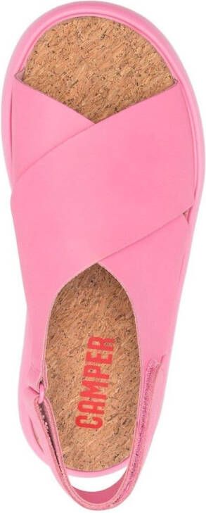 Camper cross-strap chunky sole sandals Pink