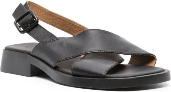 Camper Dana leather slingback sandals Black