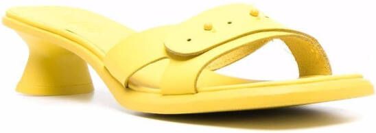 Camper Dina low-heel leather sandals Yellow