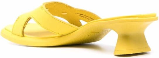 Camper Dina low-heel leather sandals Yellow
