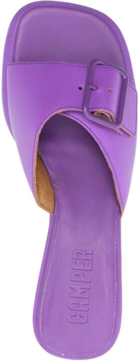 Camper Dina sculpted-heel leather mules Purple