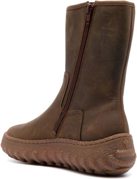 Camper Ground calf-length flat boots Brown