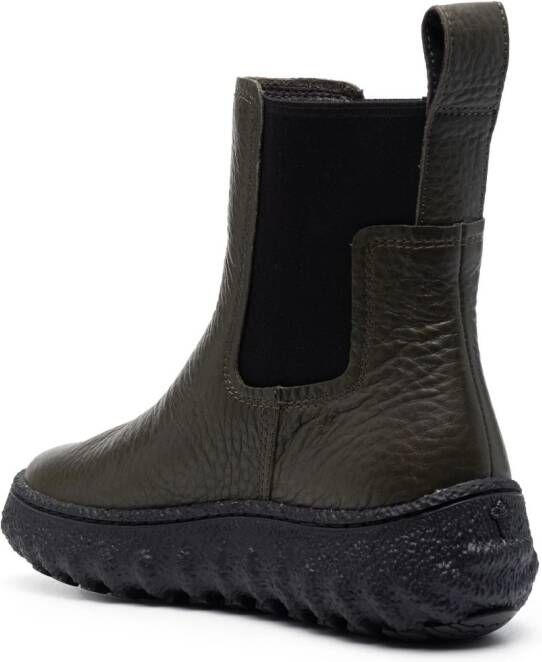 Camper Ground grained-texture leather boots Green