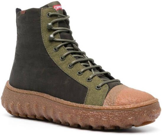 Camper Ground high-top leather sneakers Green